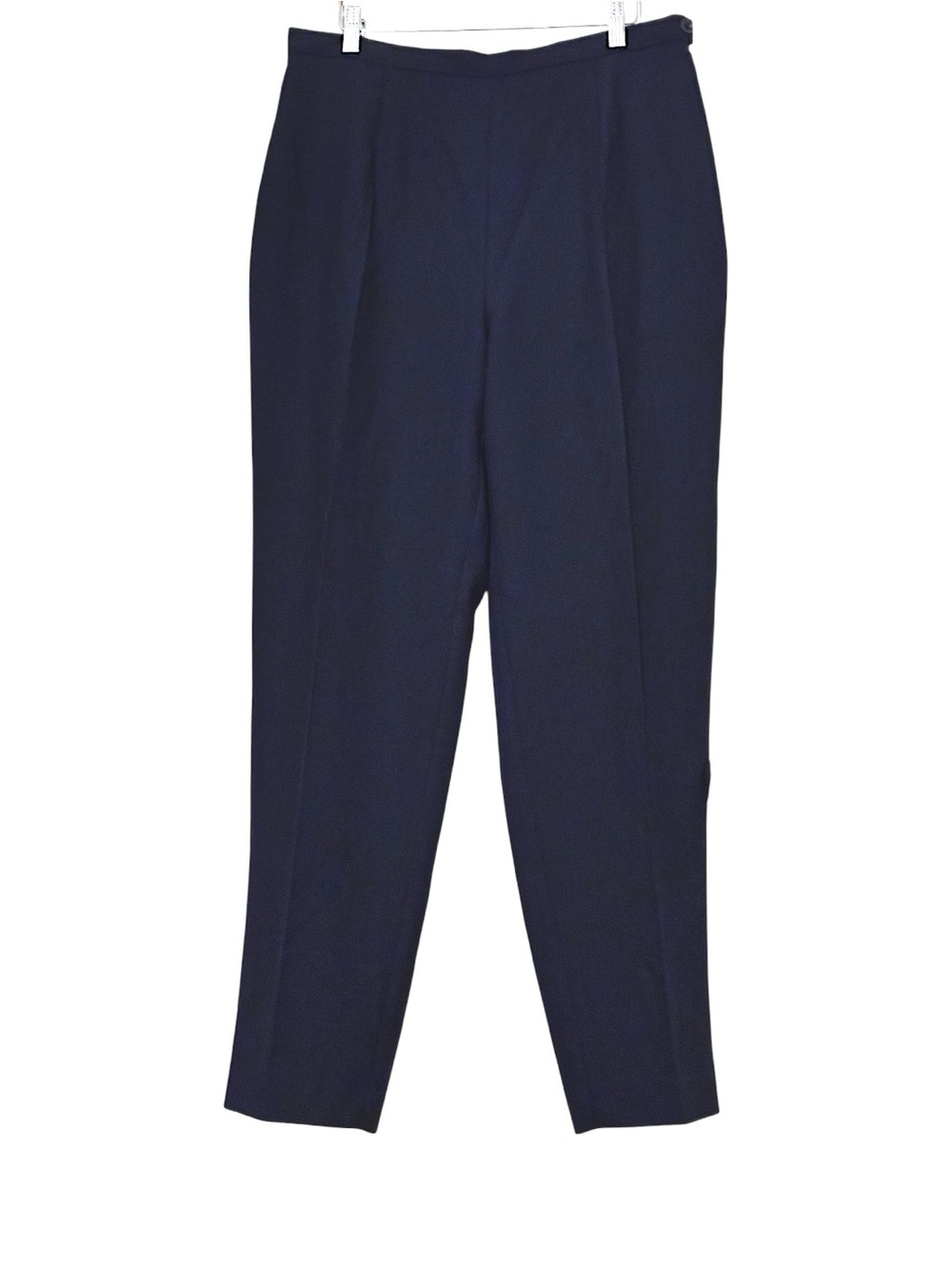 Laura Ashley 90โs Navy Blue Pleated Pure New Wool High Waisted Pants Sz 12 NWT